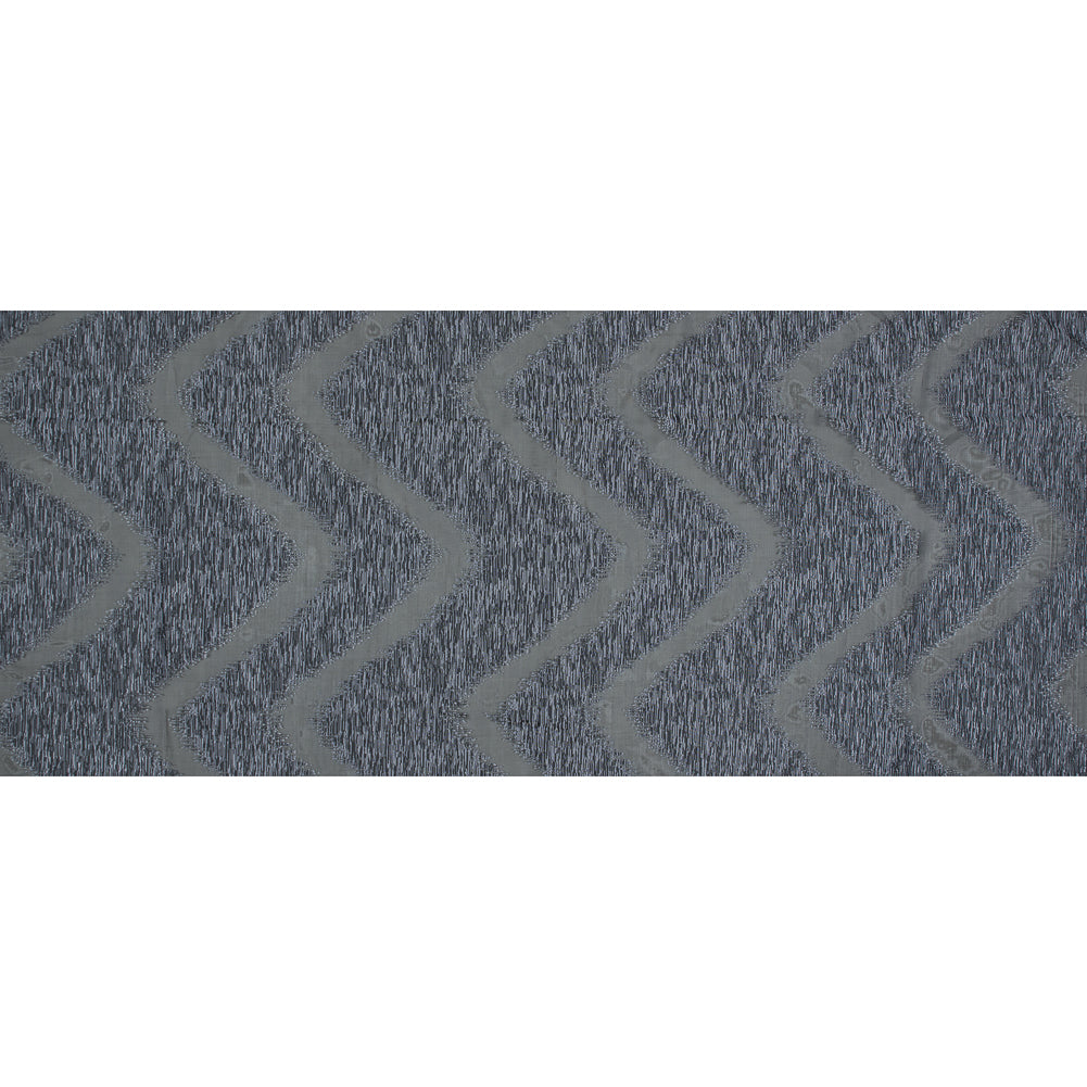 Organza Burnout Jacquard - Gray Chevron