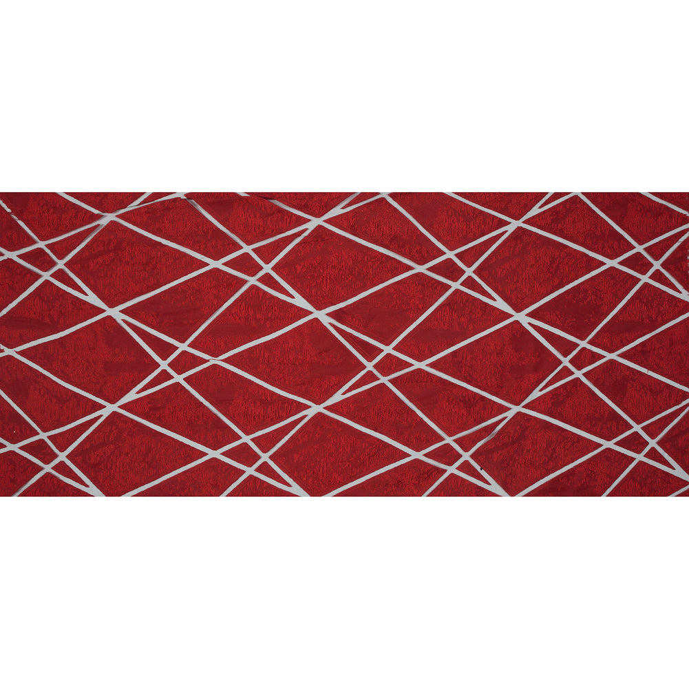 Red Geometric Burnout Jacquard
