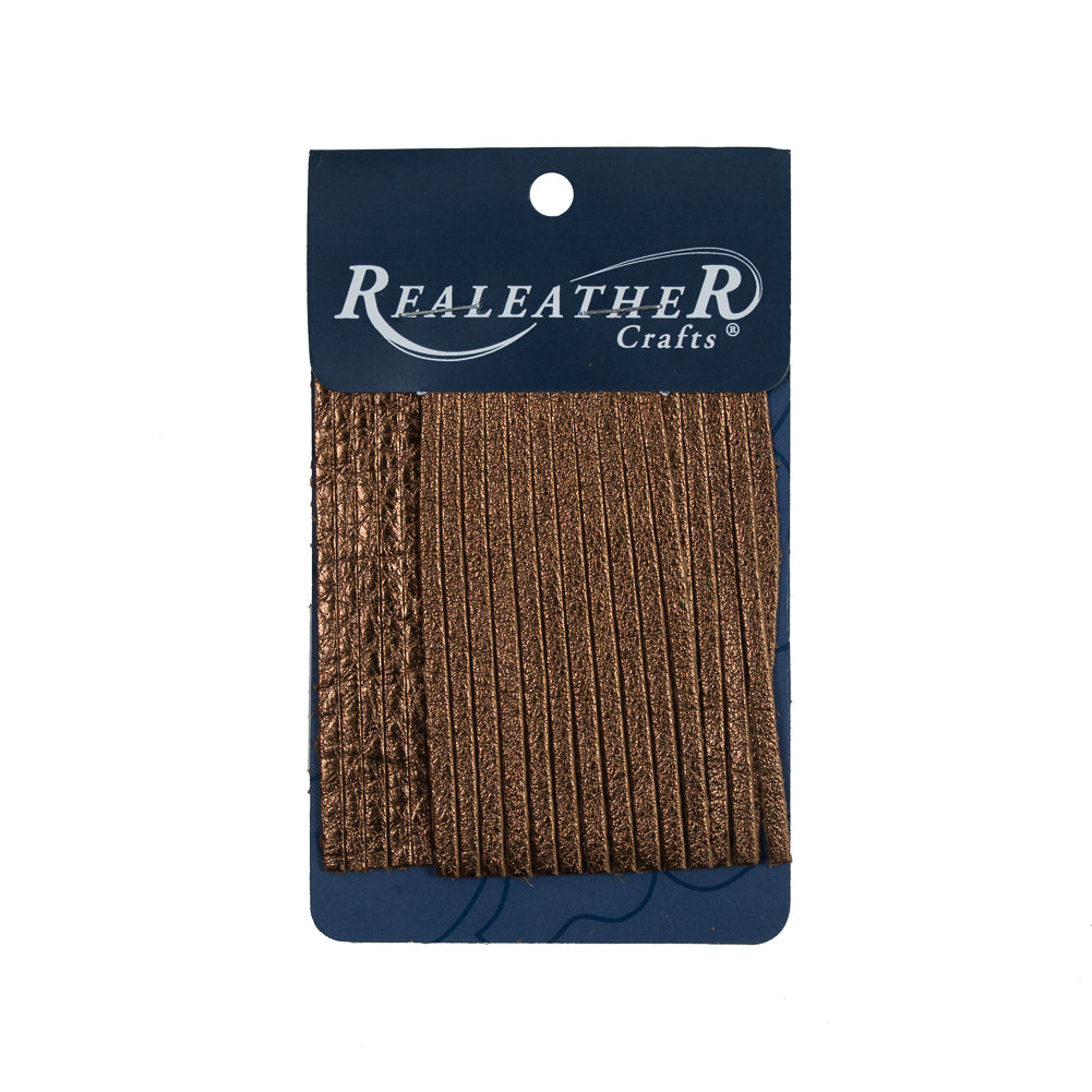 Realeather Metallic Bronze Deerskin Fringe Trim
