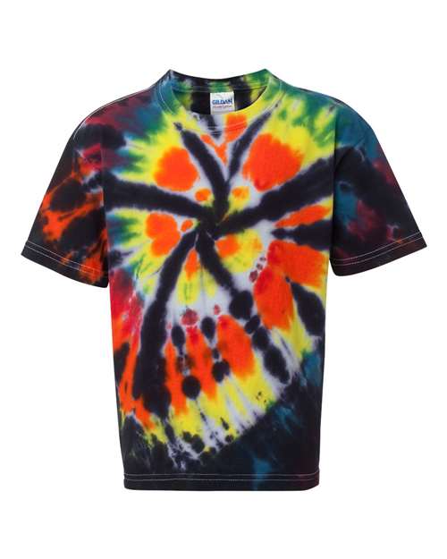 Youth Rainbow Cut-Spiral Tie-Dyed T-Shirt