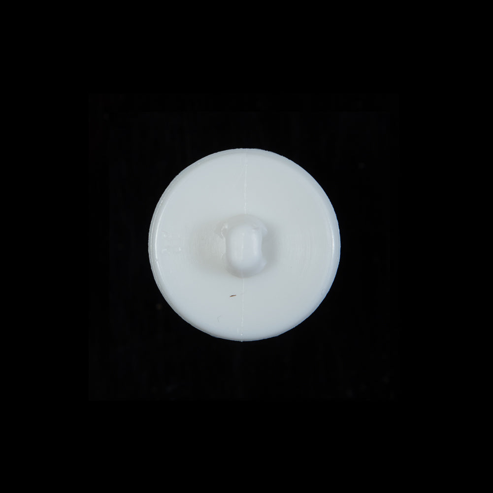 Italian White Beveled Shank Back Button - 24L/15mm