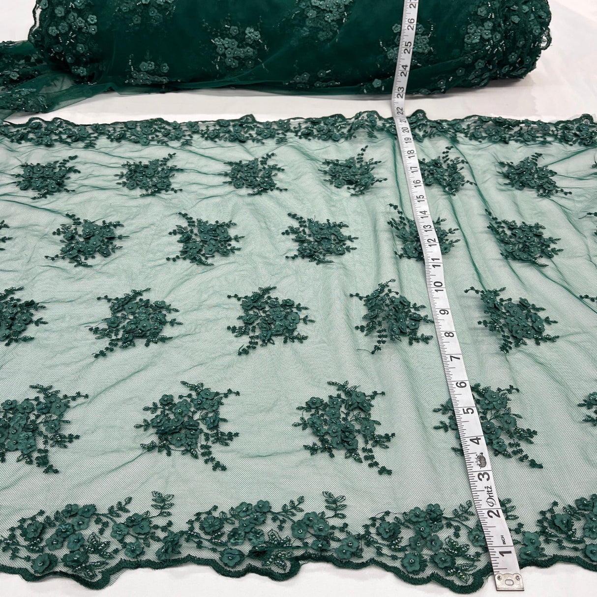 Beaded 3D Floral Lace Trimming