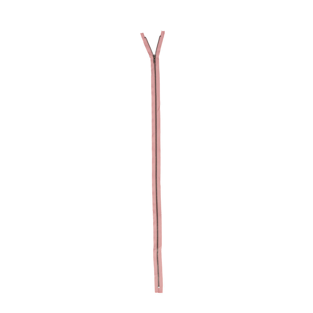 Peach Quartz and Matte Silver T5 Metal Closed Bottom Zipper - 36"