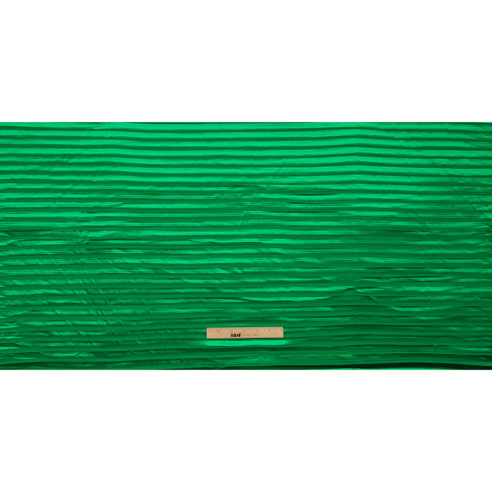 Pleated Stretch Satin - Kelly Green - Andreas Collection