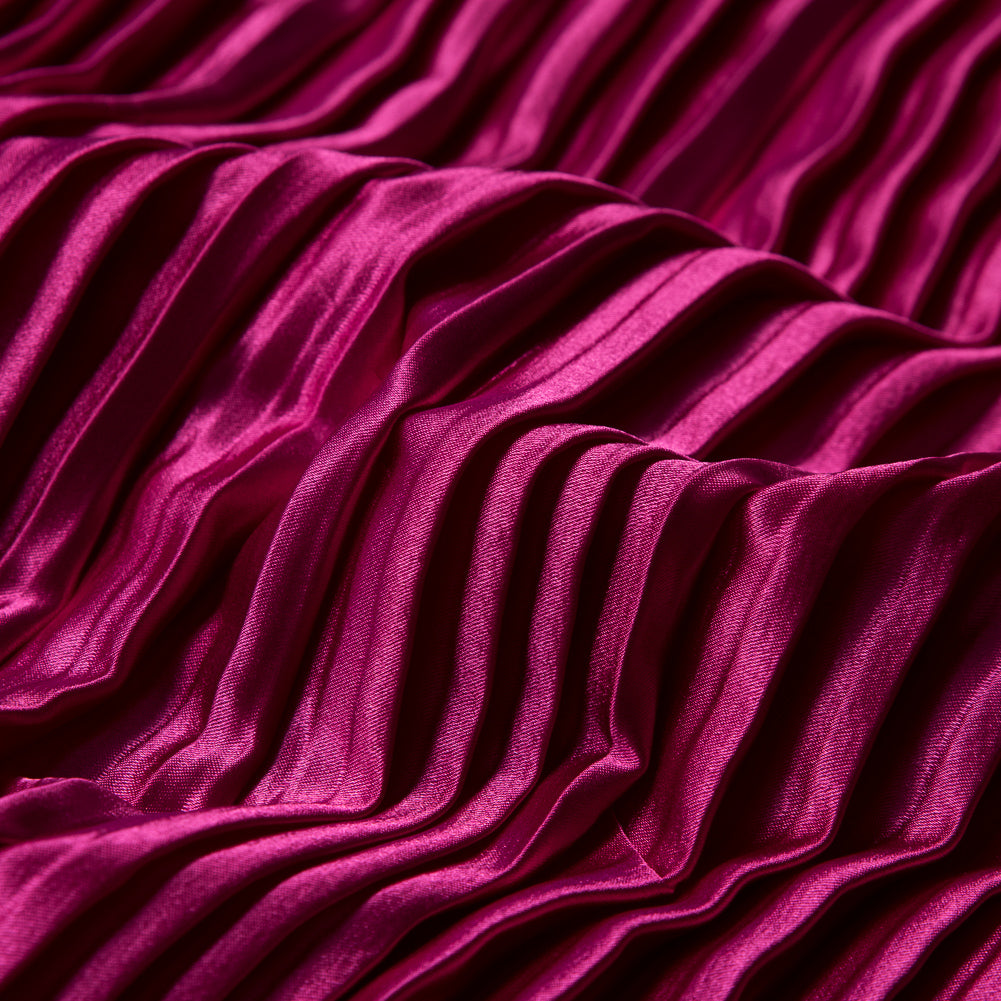 Pleated Stretch Satin - Raspberry Sorbet - Andreas Collection