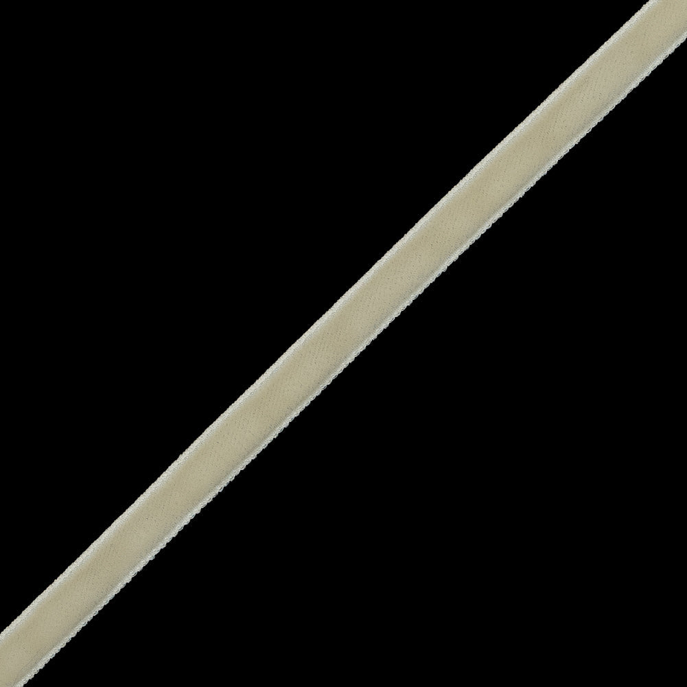 Single Faced Velvet Ribbon Made in Italy - 1/4" - Ivory - Sabine Collection