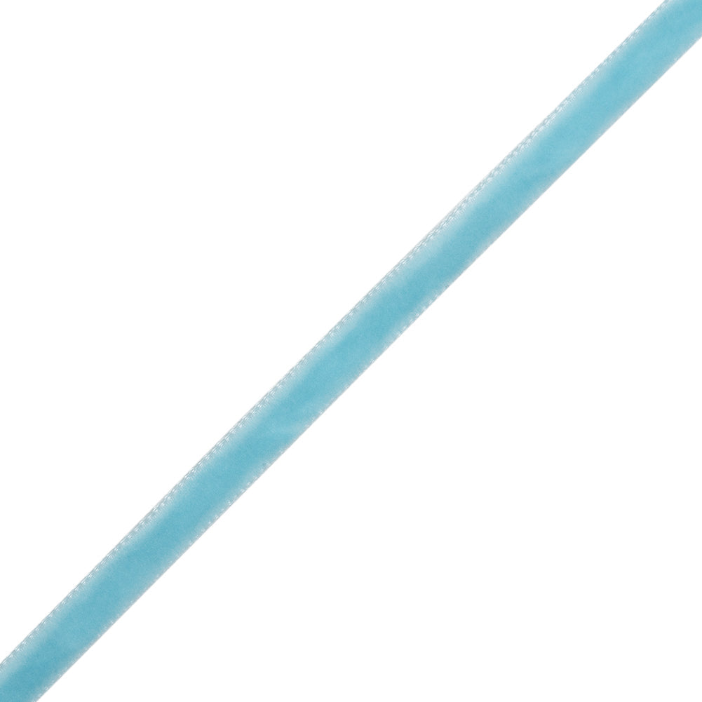 Single Faced Velvet Ribbon Made in Italy - 1/4" - Sky Blue - Sabine Collection