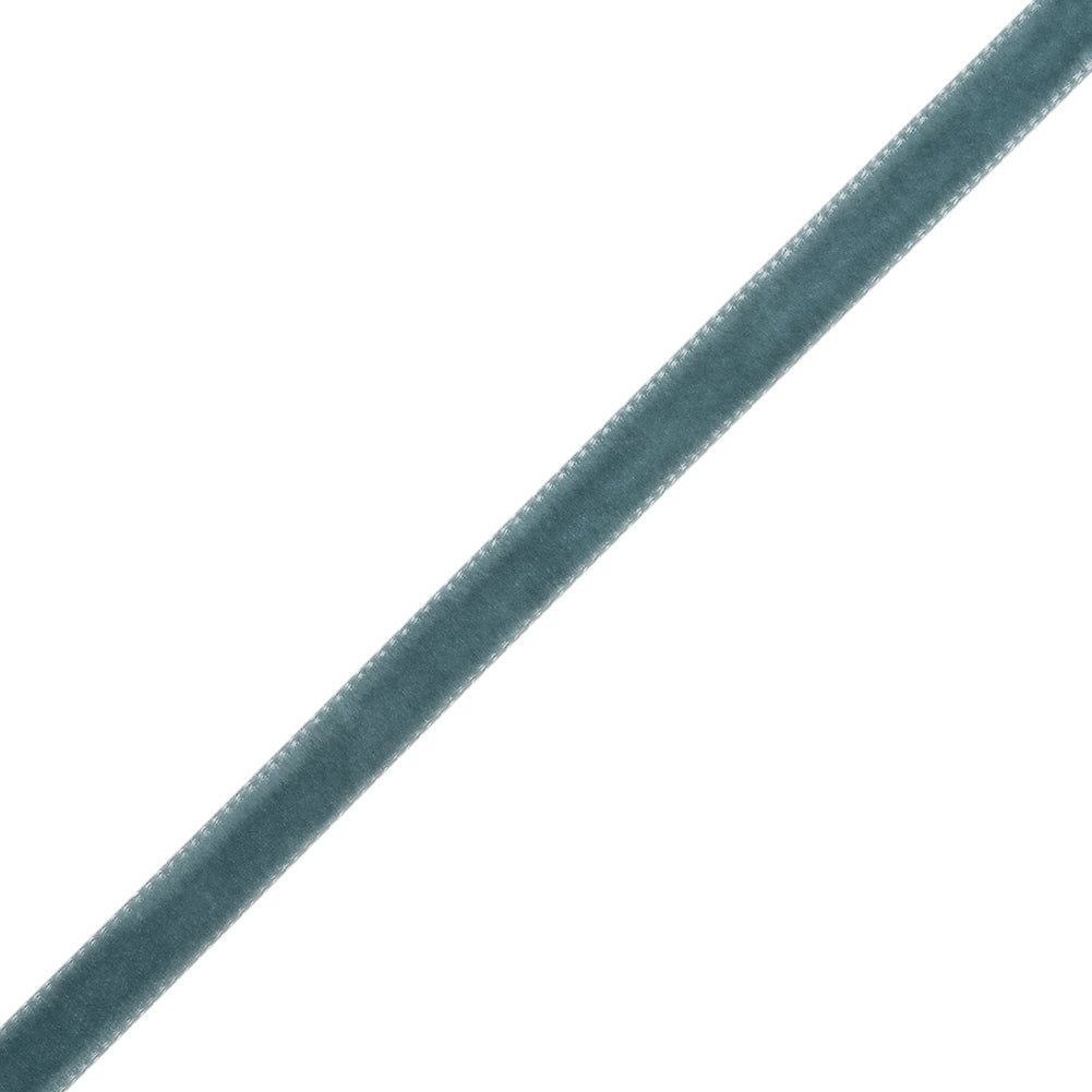 Single Faced Velvet Ribbon Made in Italy - 1/4" - French Blue - Sabine Collection