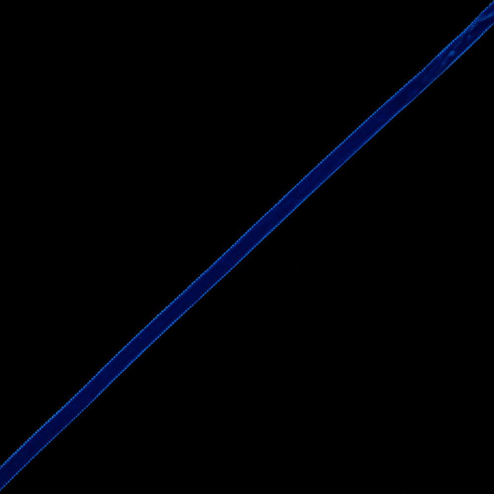 Single Faced Velvet Ribbon Made in Italy - 1/4" - Royal Blue - Sabine Collection