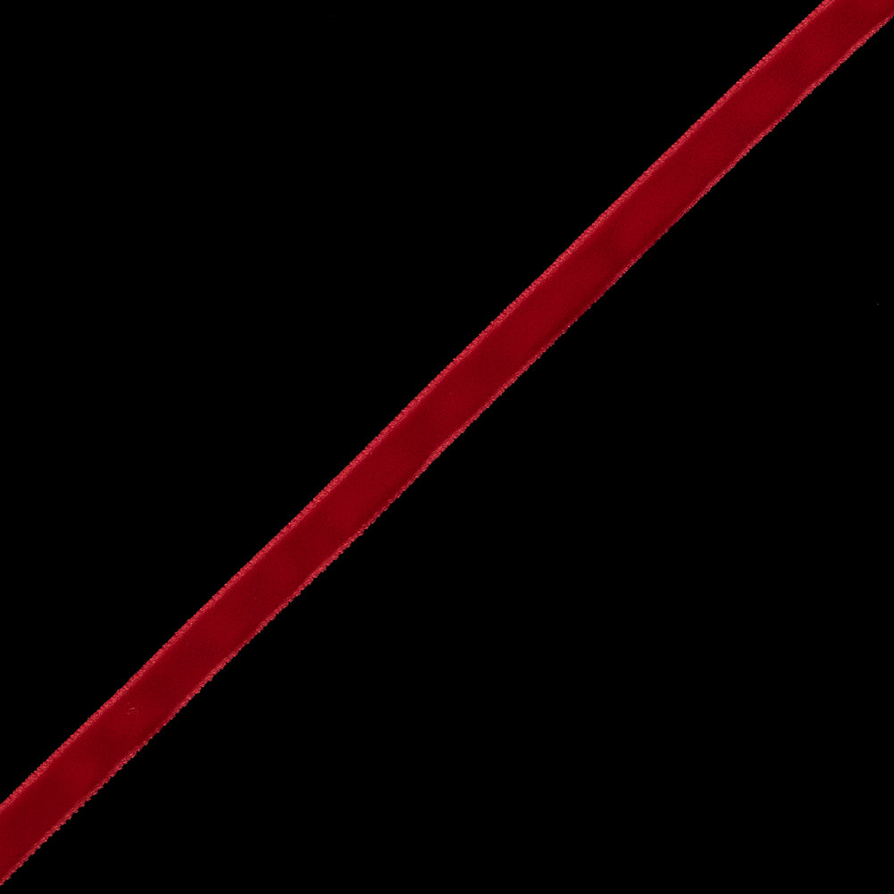 Single Faced Velvet Ribbon Made in Italy - 1/4" - Red - Sabine Collection