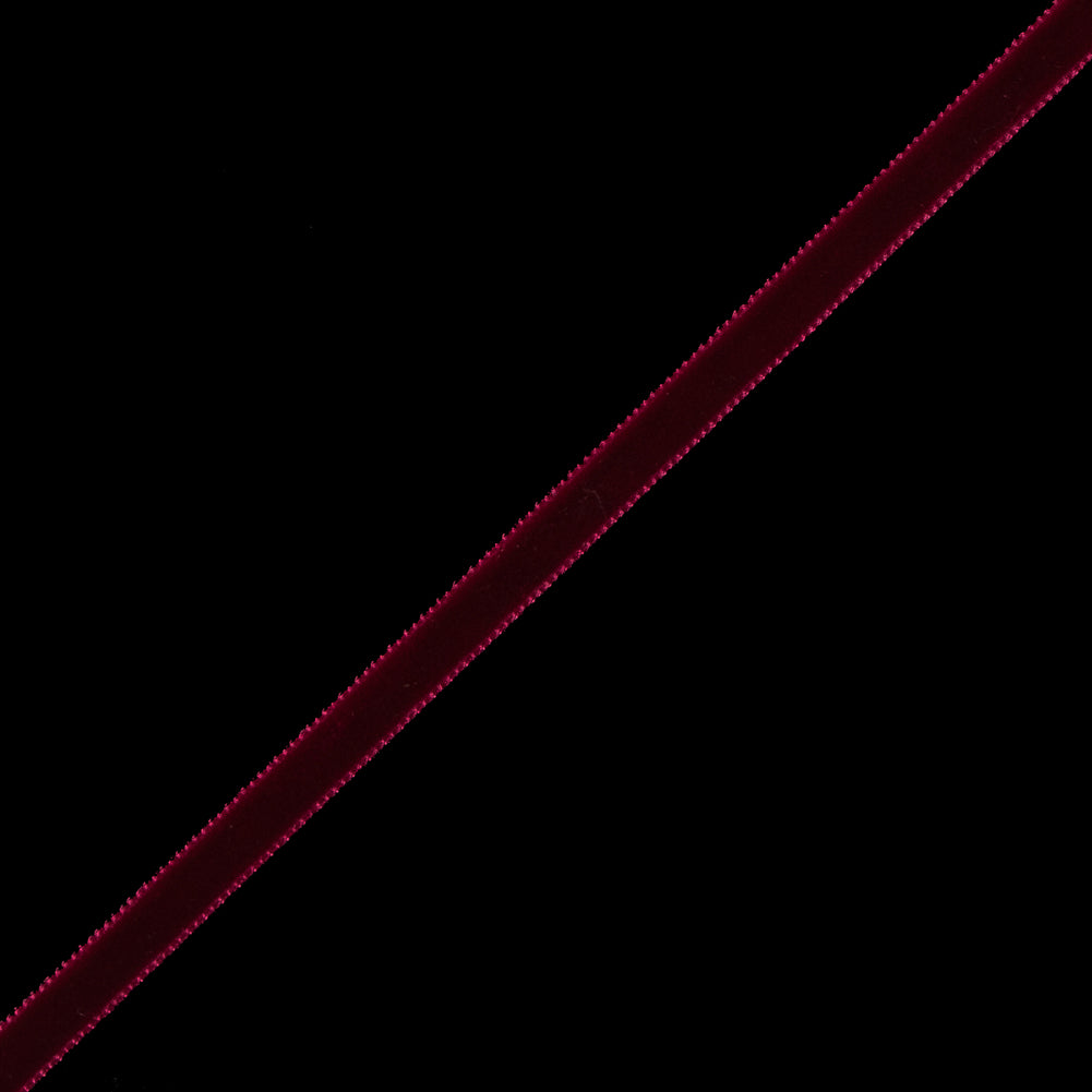 Single Faced Velvet Ribbon Made in Italy - 1/4" - Dark Red - Sabine Collection