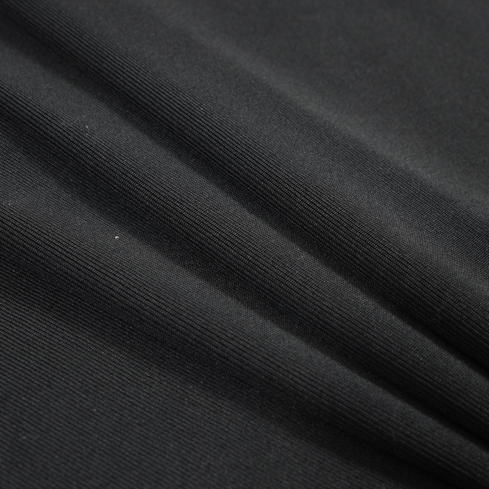 Italian Black 1x1 Polyester Rib Knit