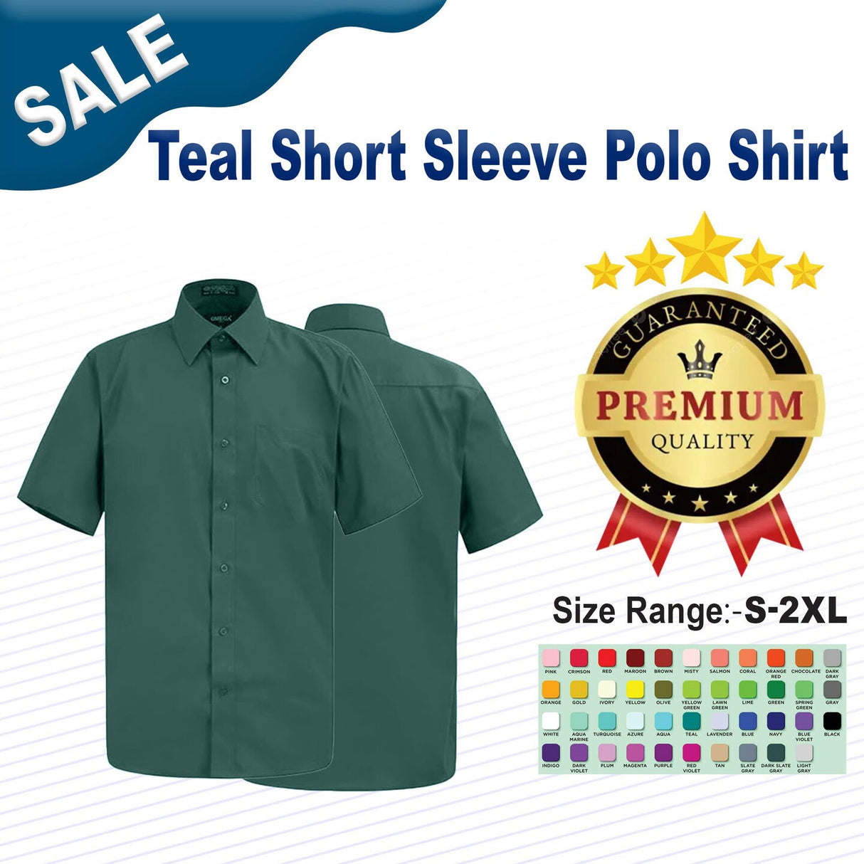 Teal Short Sleeve Polo Shirt