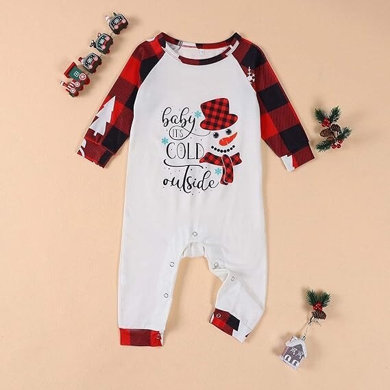 Plaid Print Christmas Outfits Pajama Set