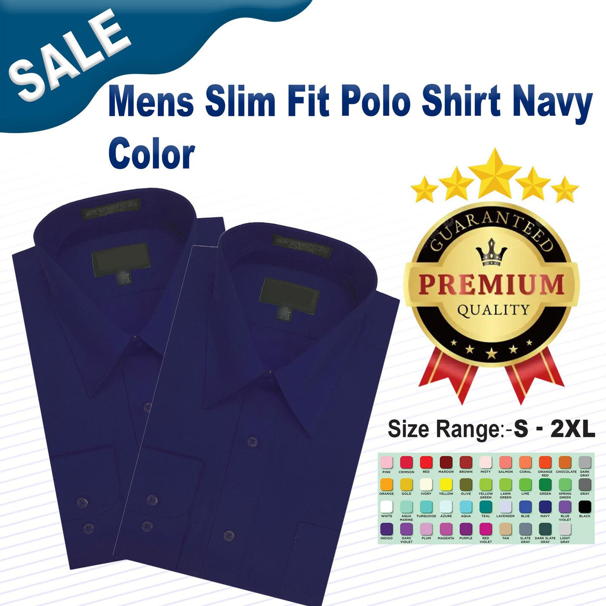পুরুষদের স্লিম ফিট পোলো শার্ট নেভি কালার