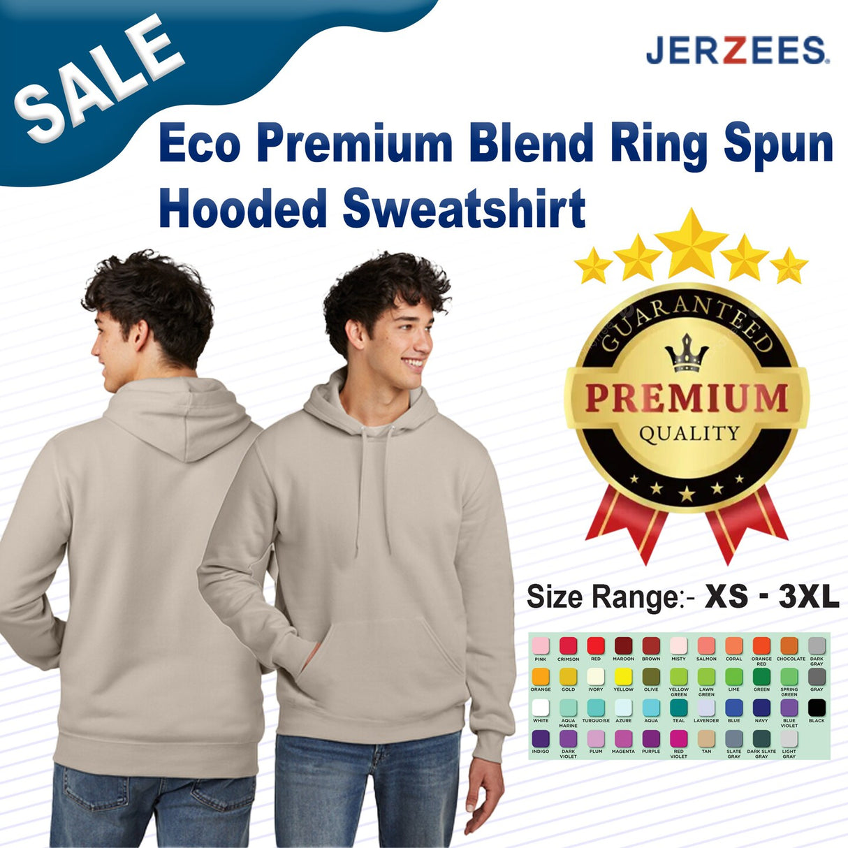 JERZEES® Eco Premium Blend Ring-Spun Hooded Sweatshirt