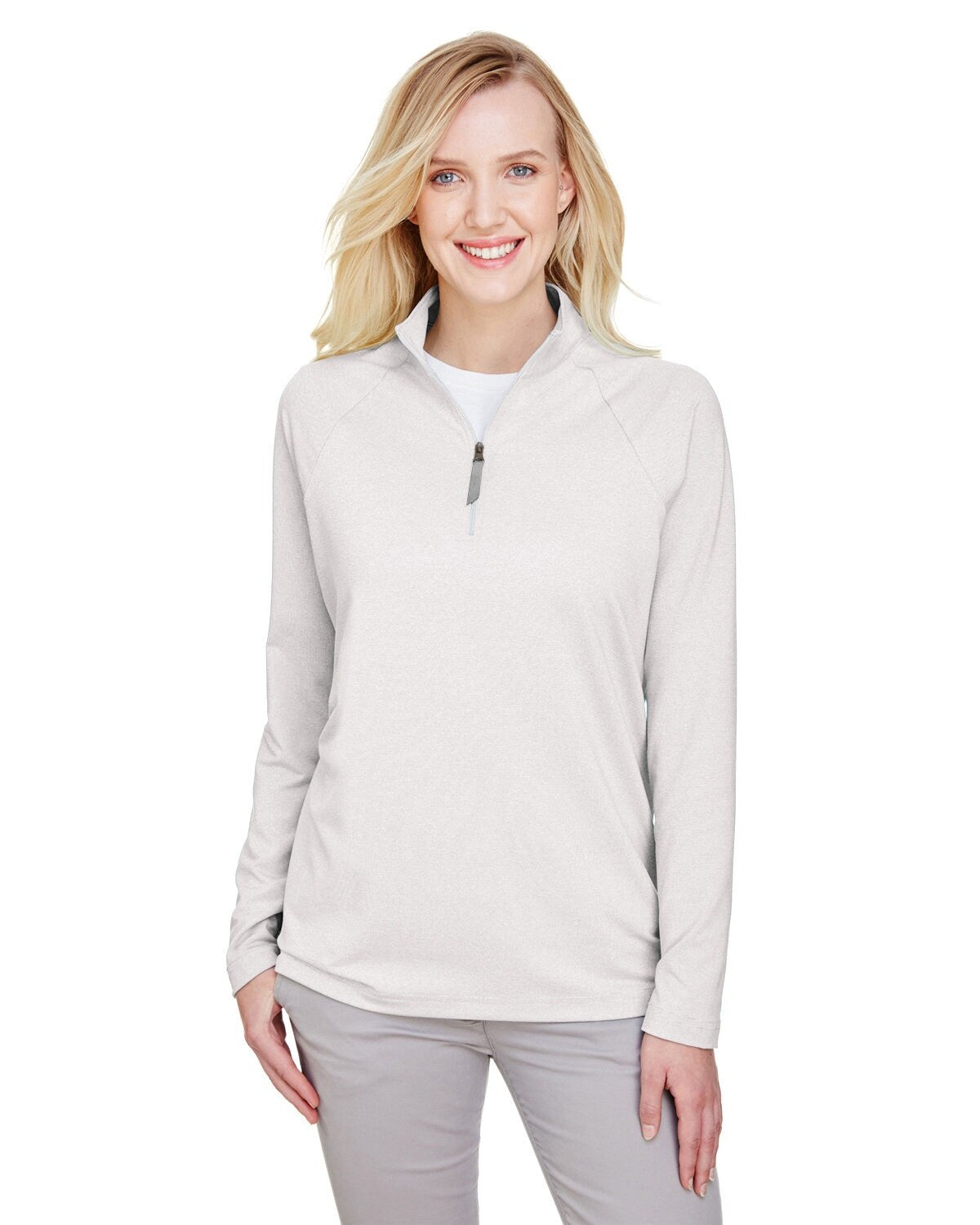 Devon & Jones® Ladies Clubhouse Micro-Stripe Quarter-Zip