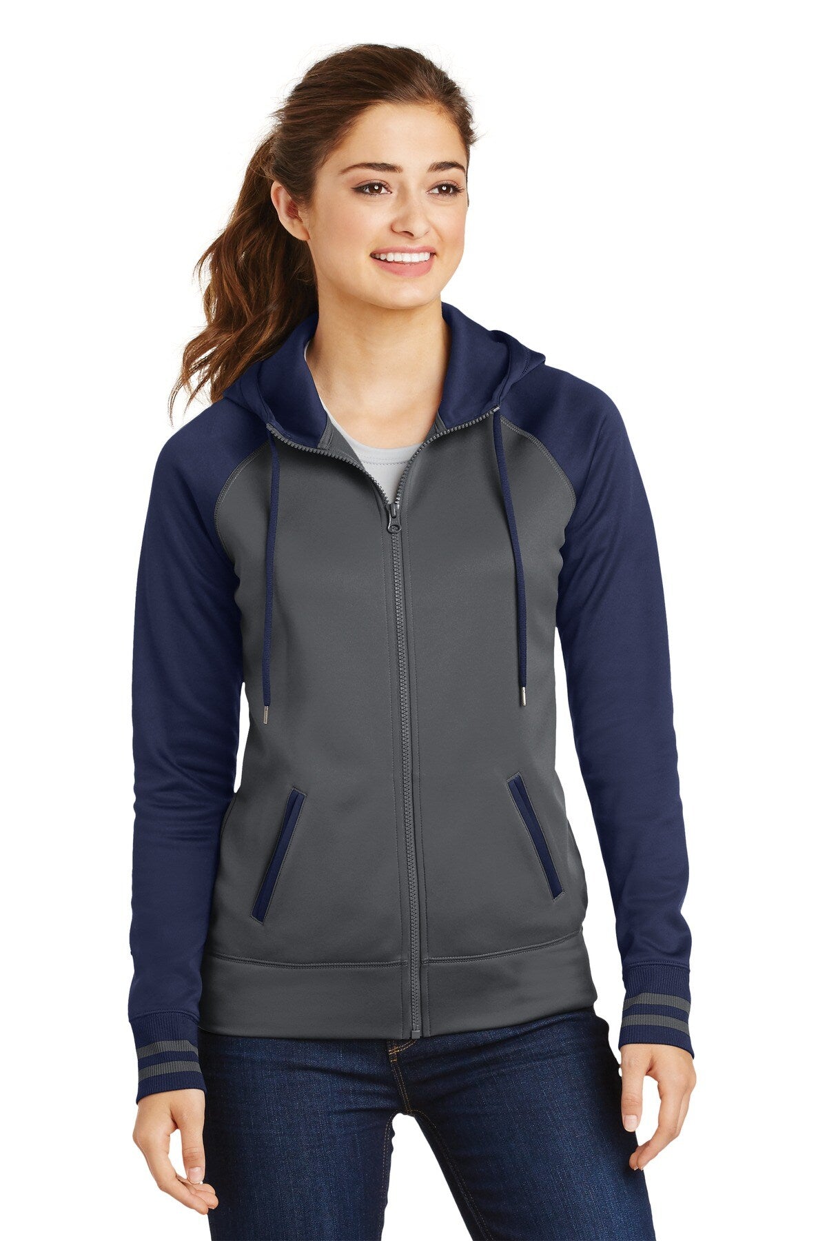 Sport-Tek® Women’s Sport-Wick Varsity Fleece Full-Zip Hooded Jacket