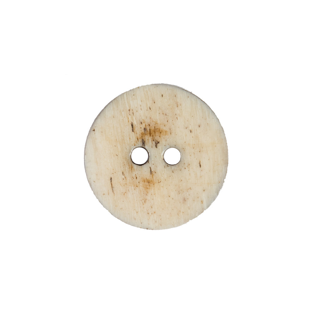 Natural and Brown 2-Hole Bone Button - 34L/21.5mm