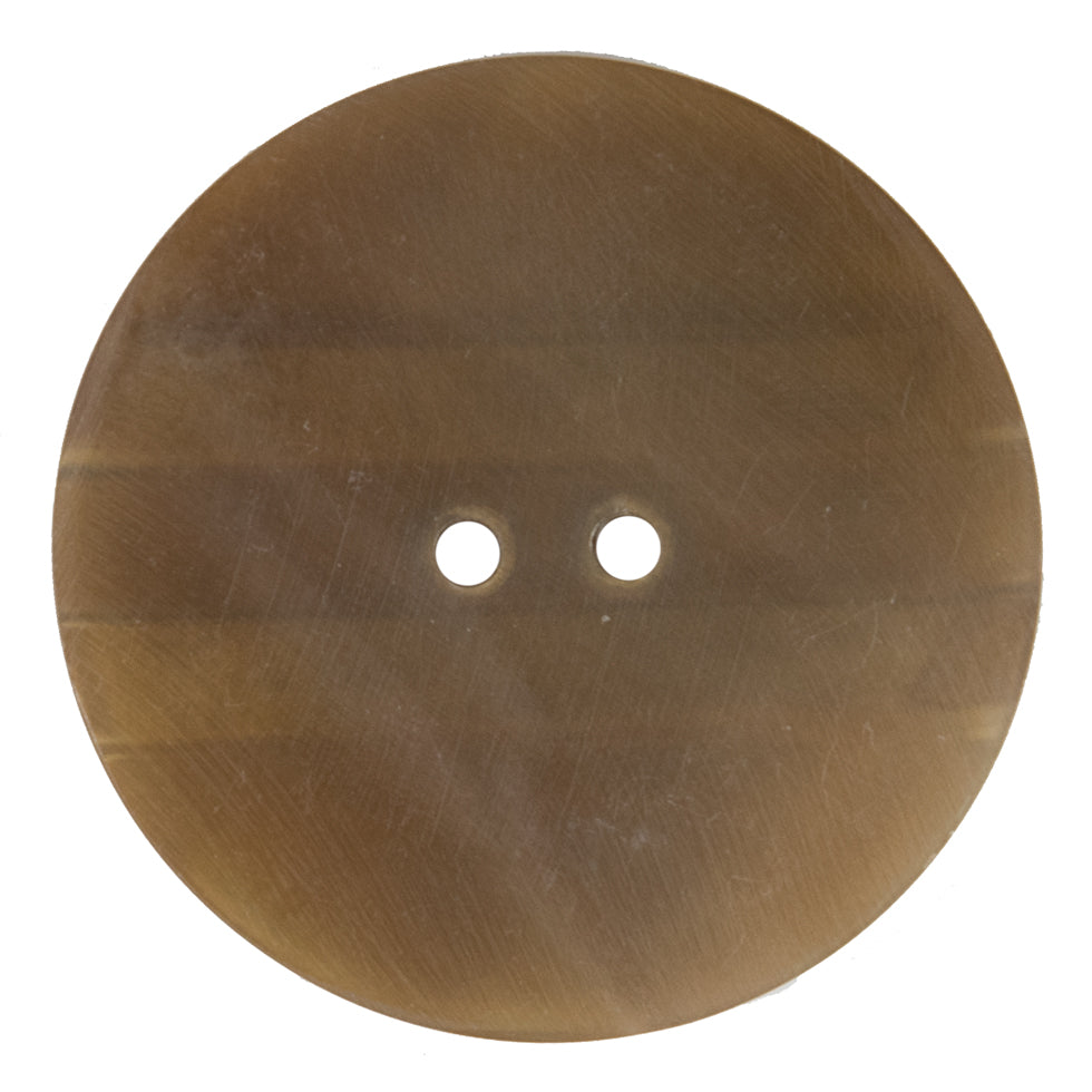 Striped Natural 2-Hole Horn Button - 60L/38mm