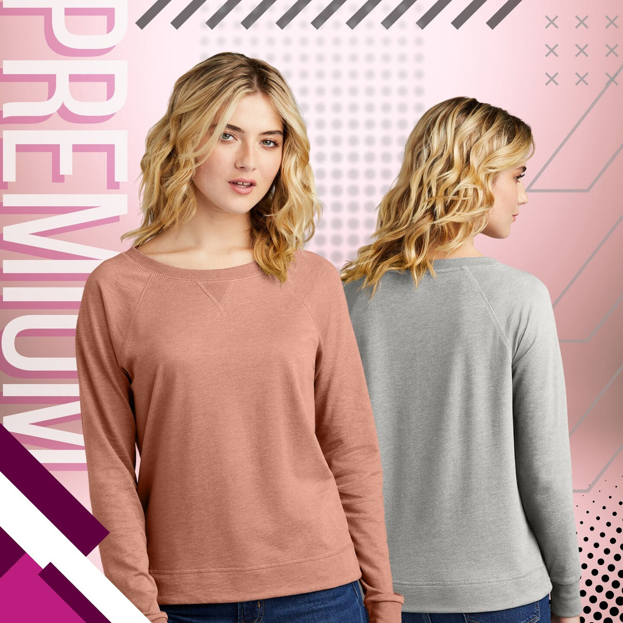 District® Featherweight French Terry Long Sleeve Crewneck Womens Tops