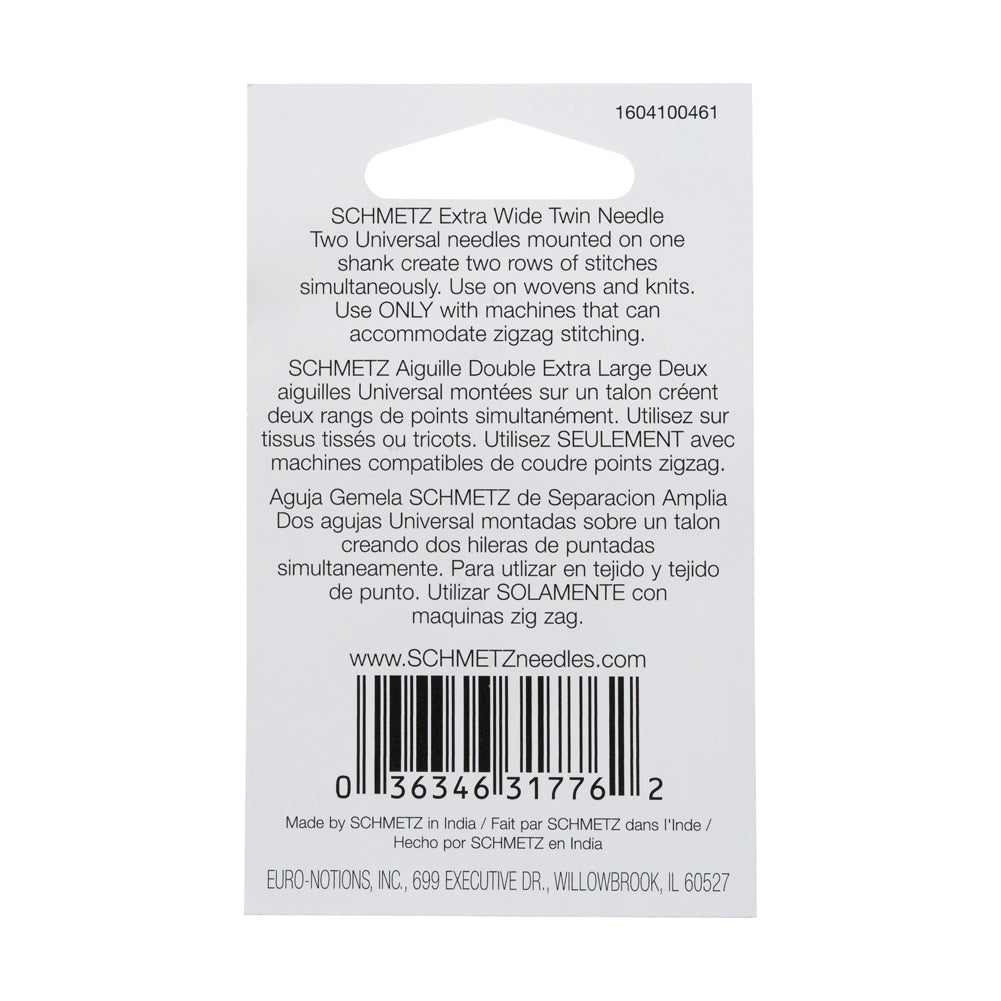Schmetz Universal Extra Wide Twin Machine Needle - 6.0/100 - 1 ct
