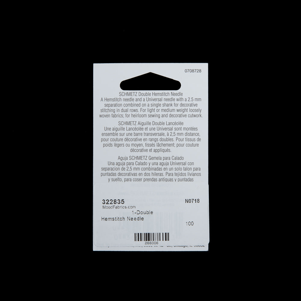 Schmetz Double Hemstitch Machine Needle - 2.5/100 - 1 ct