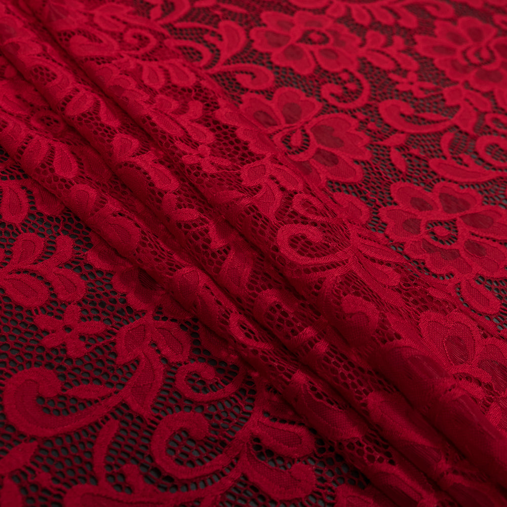 Italian Red Stretch Crochet Lace