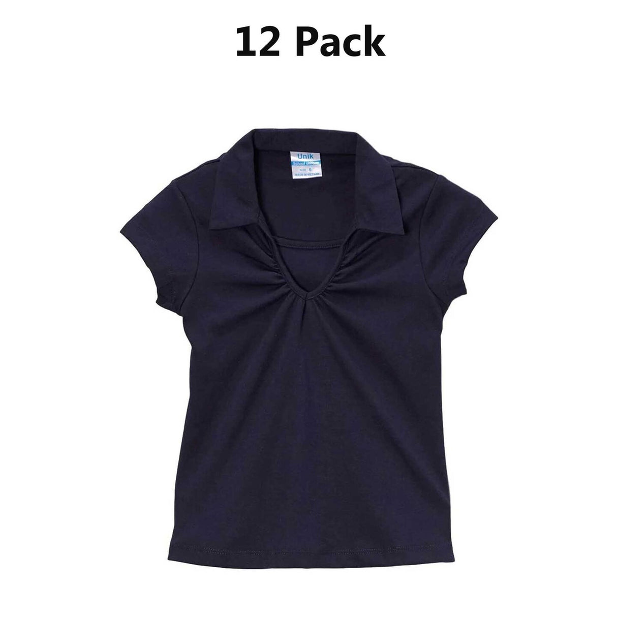 Girl's Uniform V Neck Collar Shirt