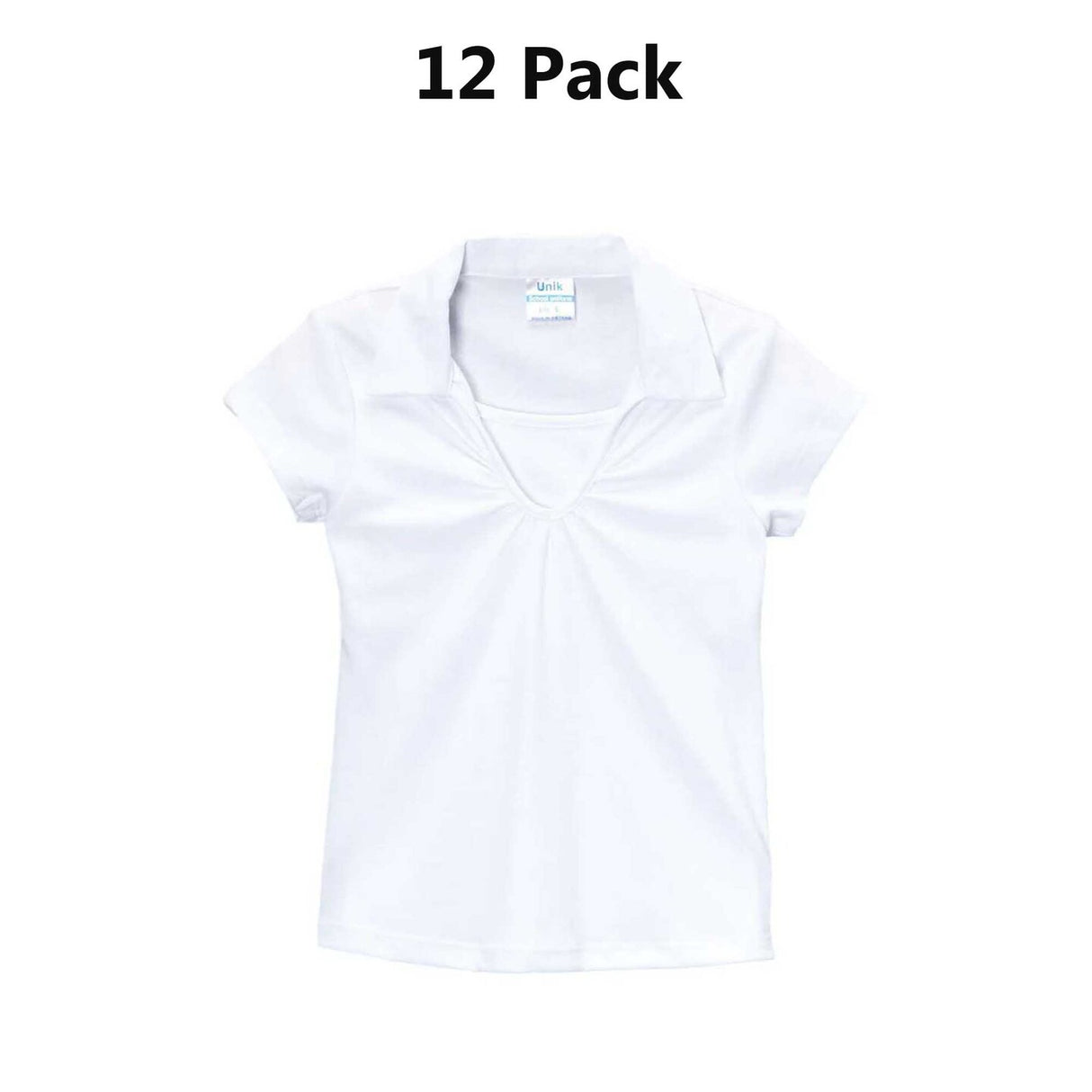 Girl's Uniform V Neck Collar Shirt