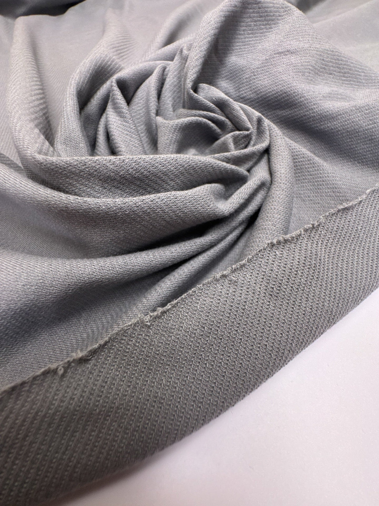 Cotton Elastane Knitted Gray Fabric