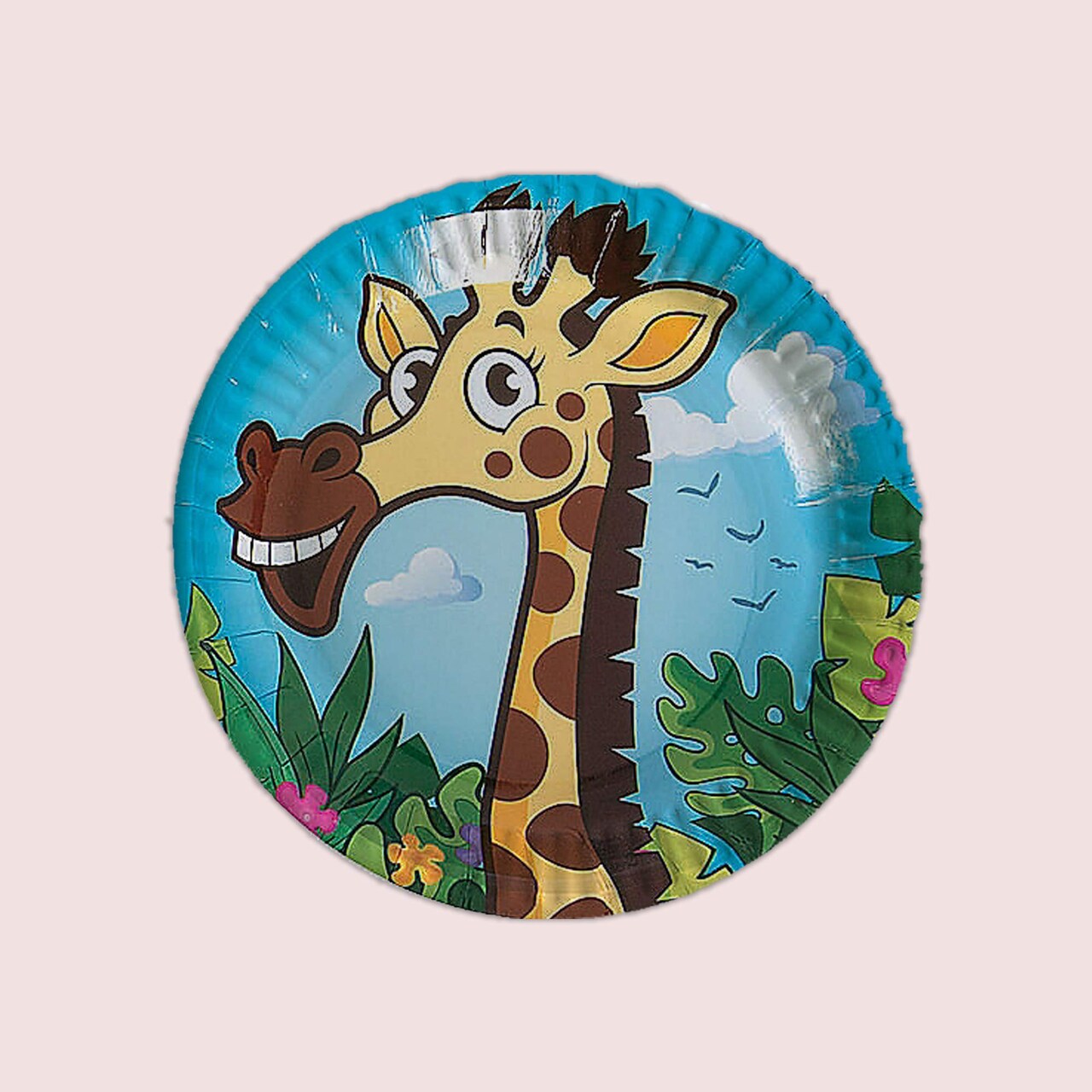 8 Ct. Zoo Adventure Party Animal Dessert Plates Lion, Giraffe, Monkey & Hippo 7"