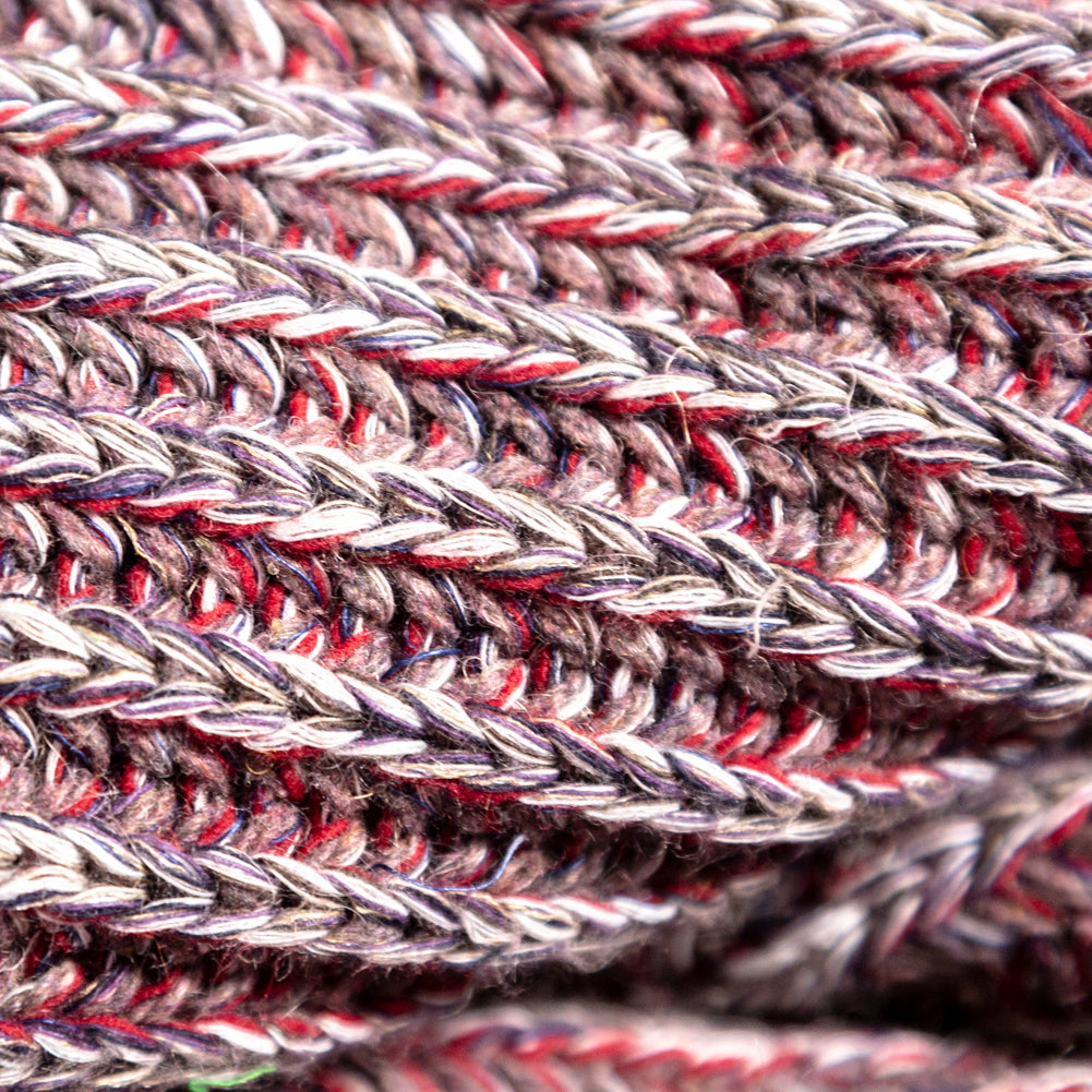 Italian Red, Gray and White Chunky Wool Knit