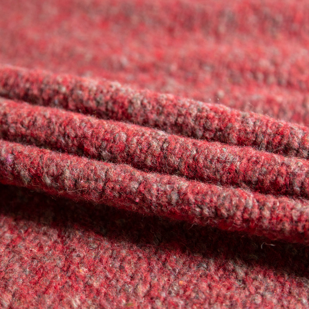 Italian Red and Gray Marbled Chunky Wool Knit