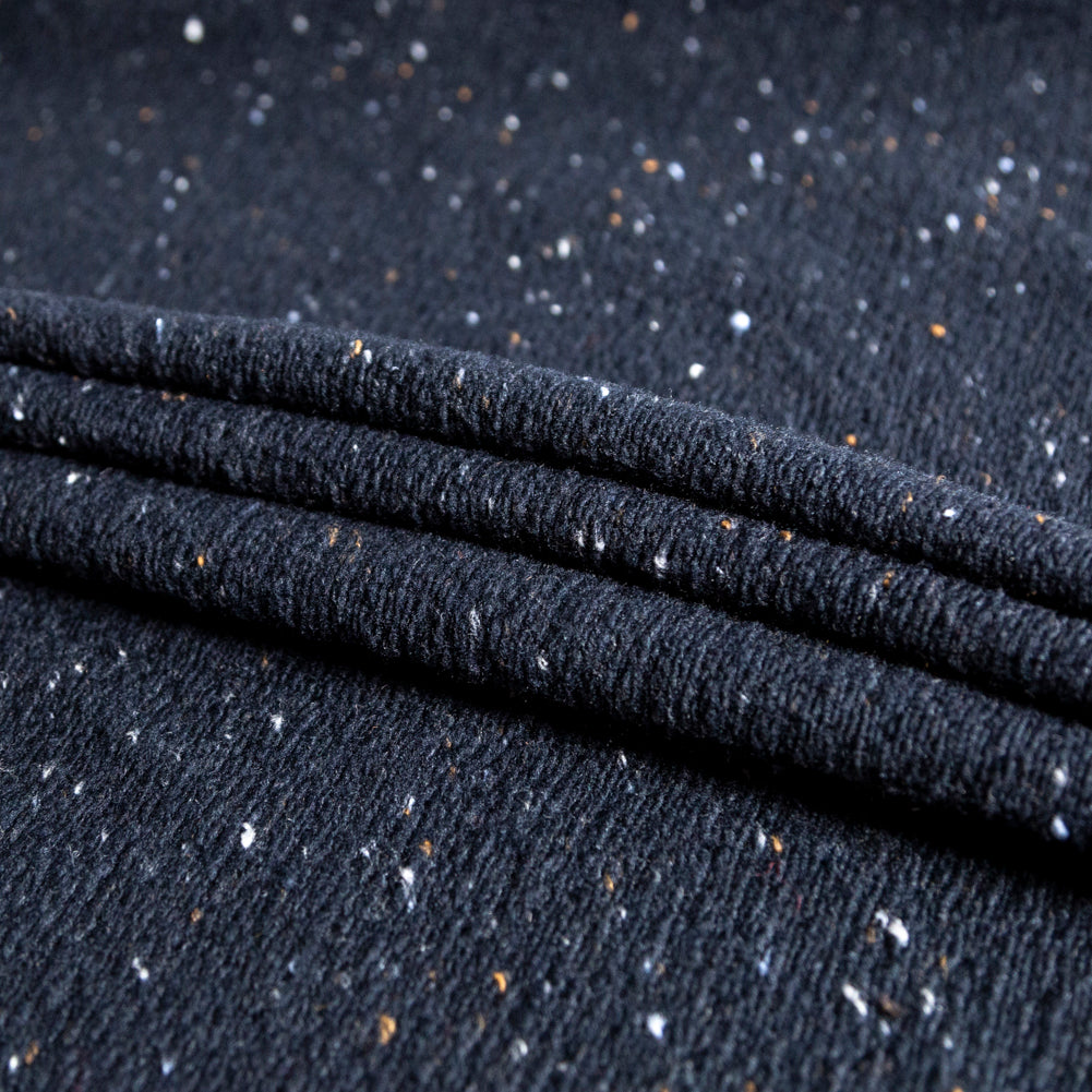 Italian Midnight Navy Speckled Wool Knit