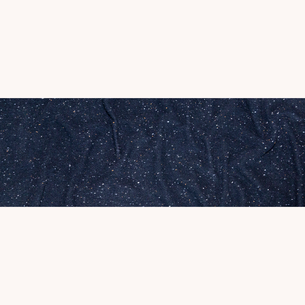 Italian Midnight Navy Speckled Wool Knit