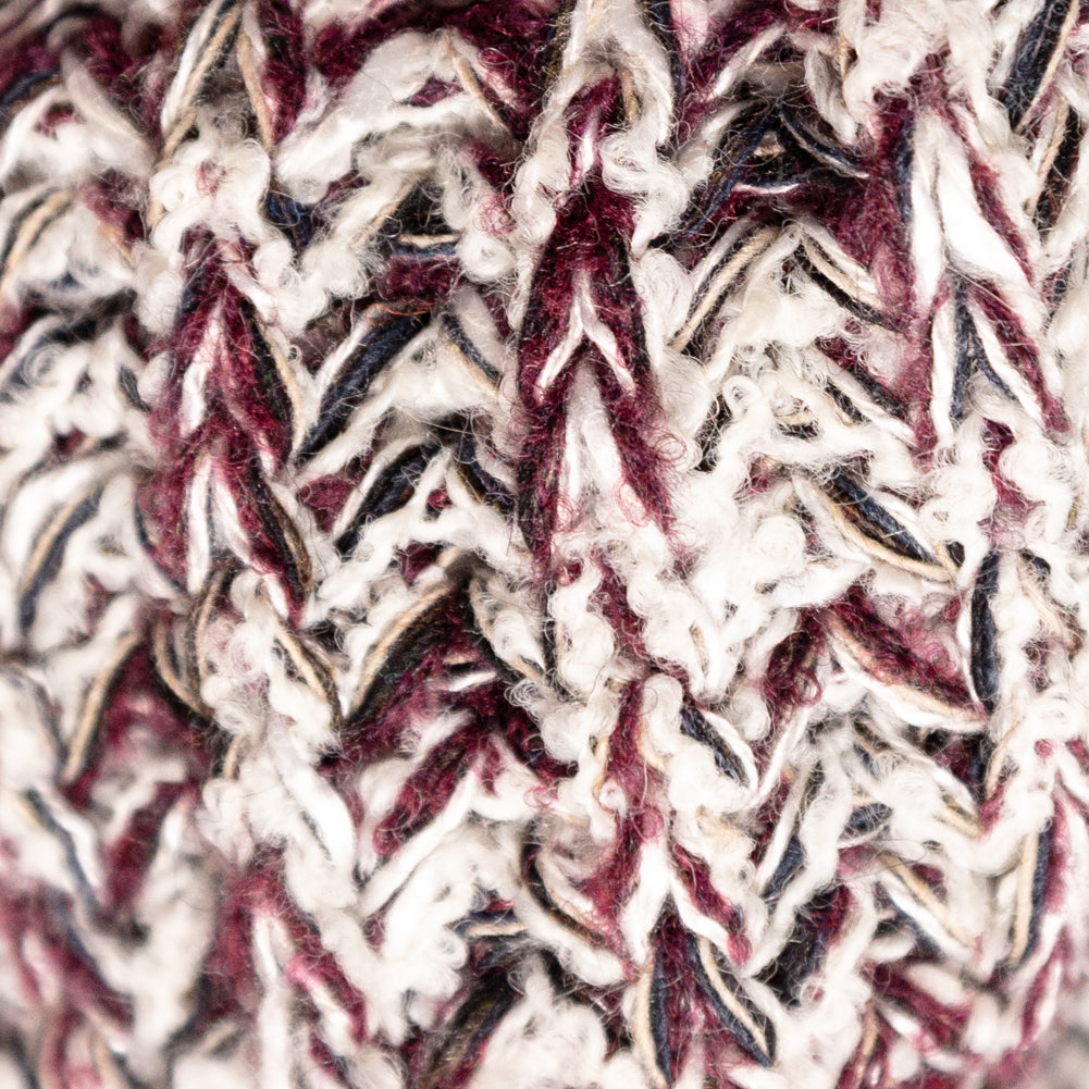 Italian Burgundy and White Chunky Wool Knit