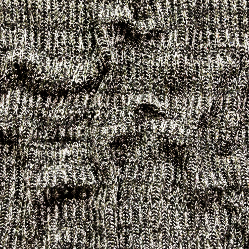 Italian Metallic Black, White and Hunter Green Chunky Wool Knit