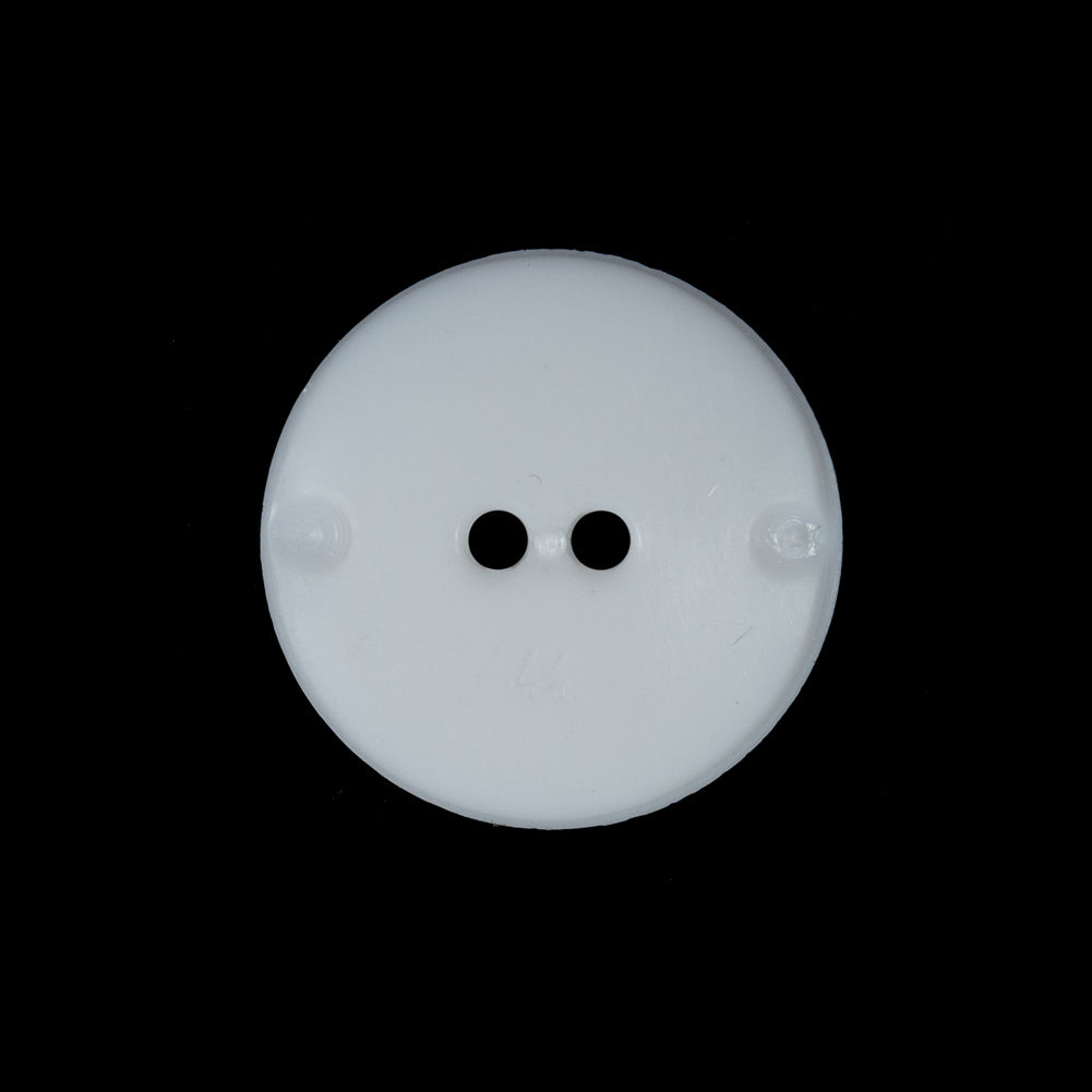 White Etched 2-Hole Plastic Button - 36L/23mm