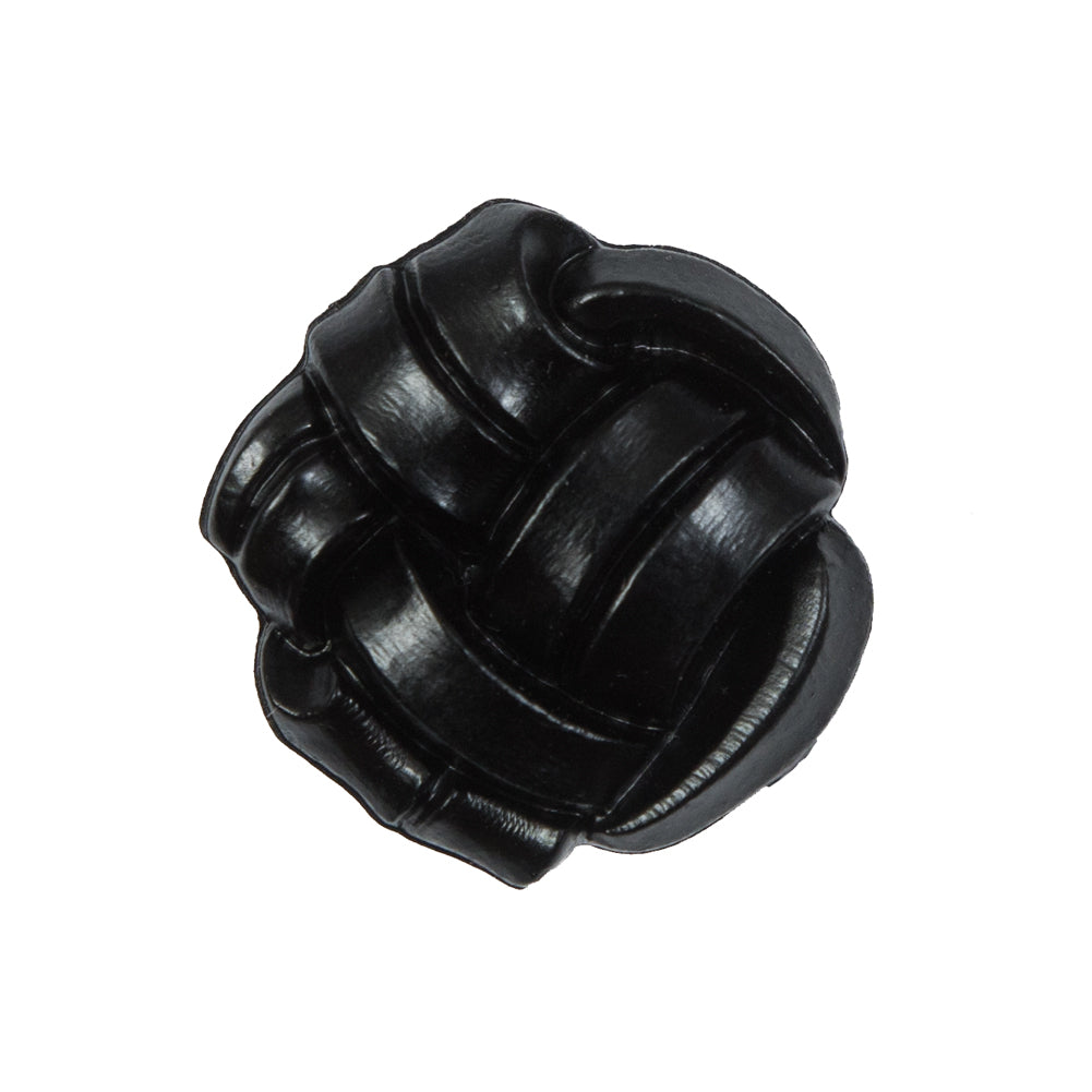 Black Knotted Plastic Button - 40L/25.5mm