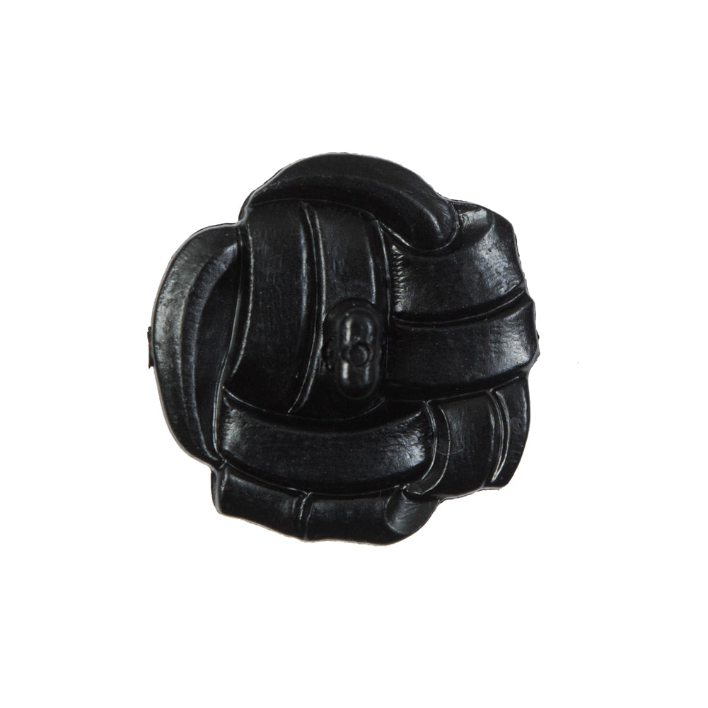 Black Knotted Plastic Button - 36L/23mm
