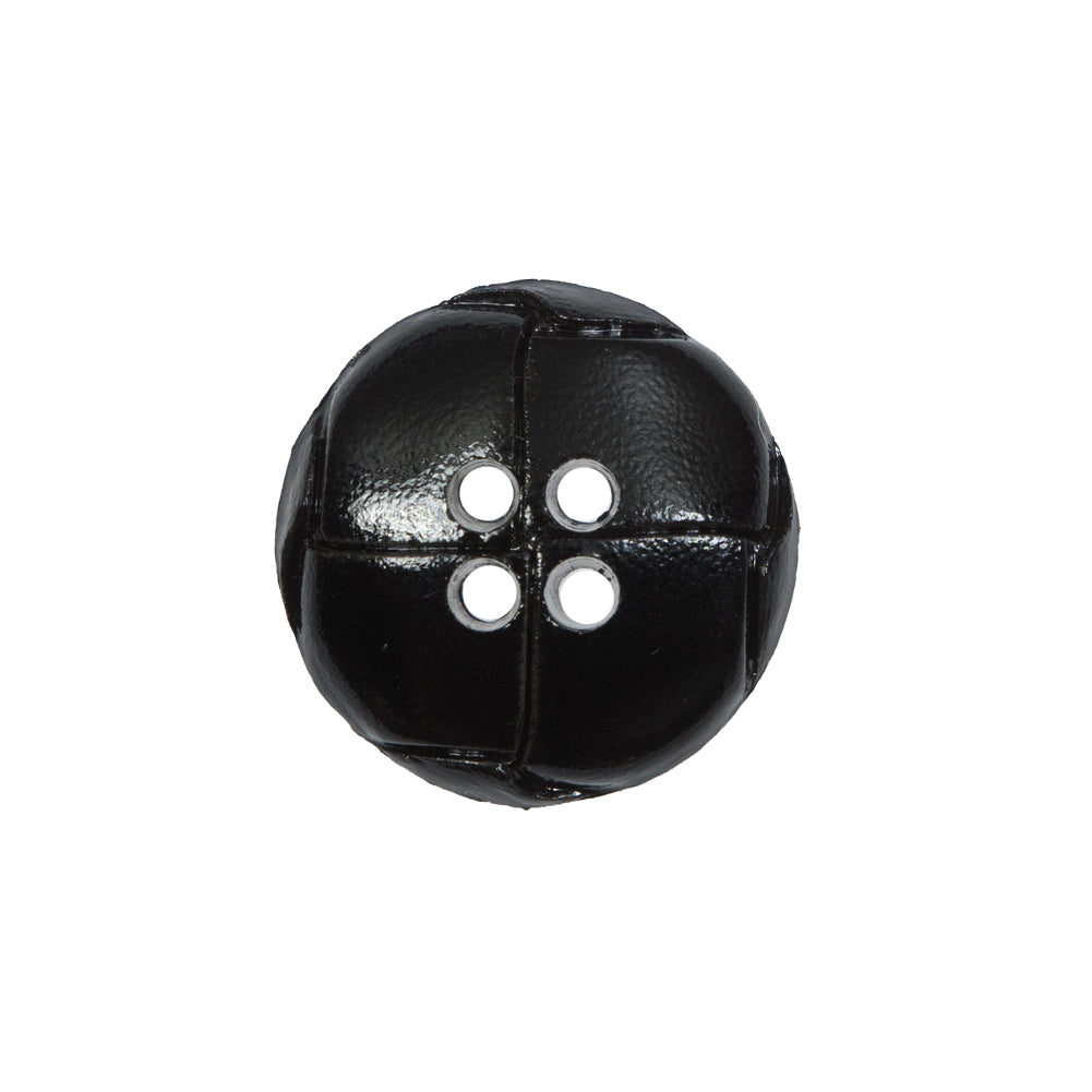 Italian Black Domed 4-Hole Button - 32L/20mm