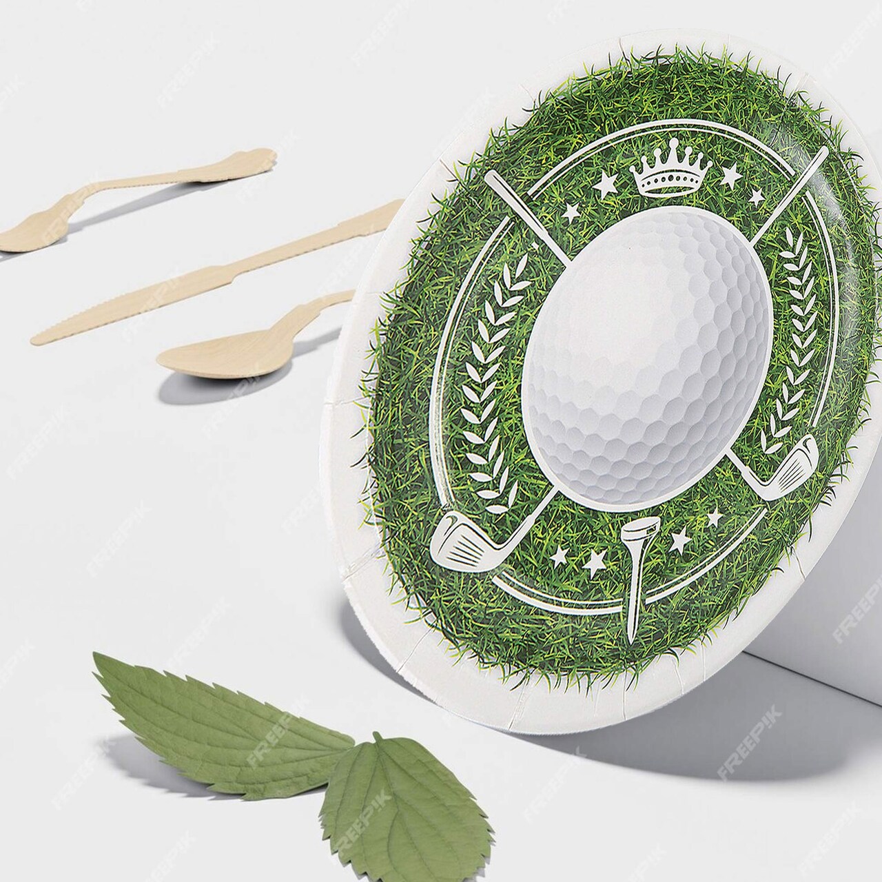 8 Ct. Golf Party Dessert Plates 7 1/4" Round Paper Plates with Golf Ball Design