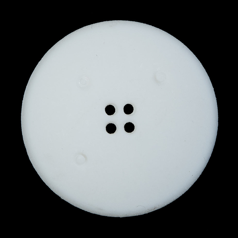 White Textured Concaved Plastic Button - 54L/34mm
