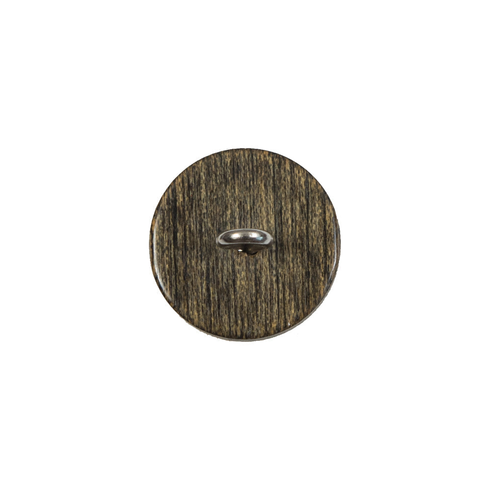 Wood-Like Plastic Button with a Metal Shank Back - 24L/15mm