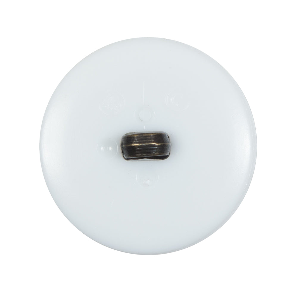 White and Antique Gold Plastic Shank Back Button - 44L/28mm