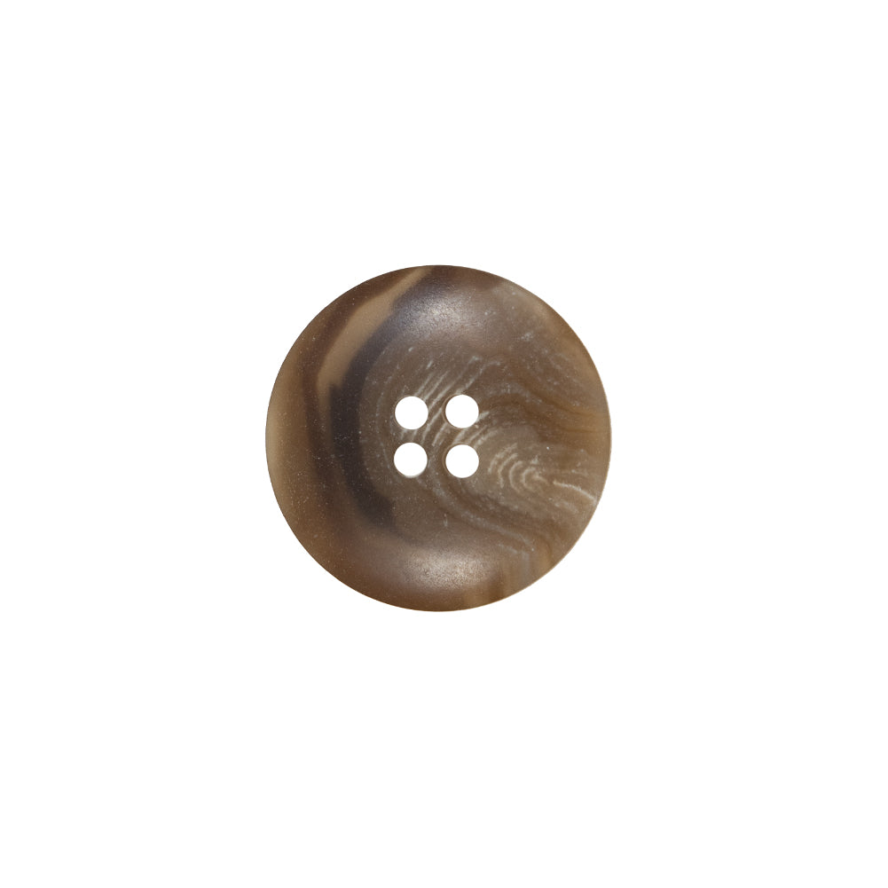 Beige and Brown Swirl 4-Hole Plastic Button - 24L/15mm