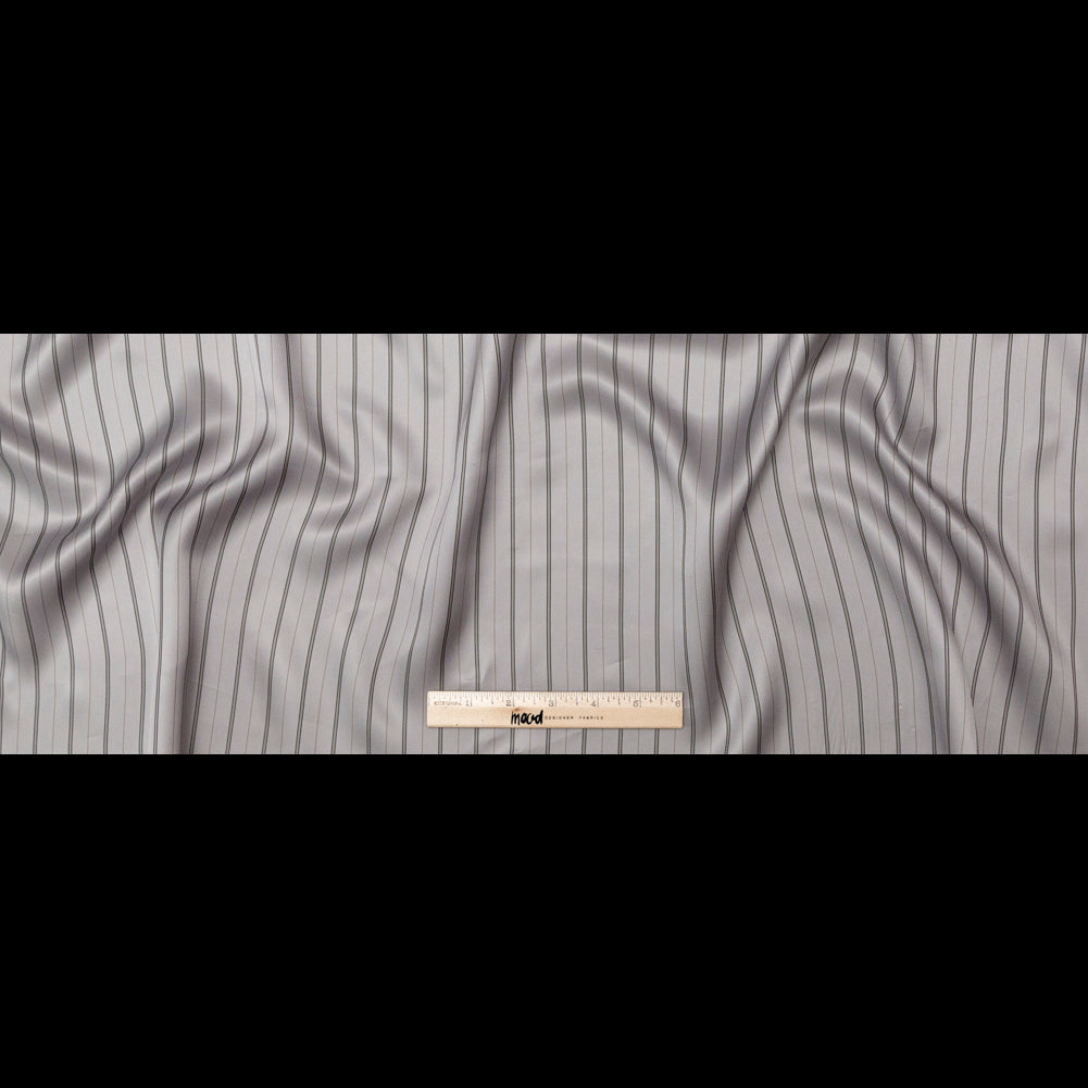 Bemberg Lining - Light Gray and Black Stripes
