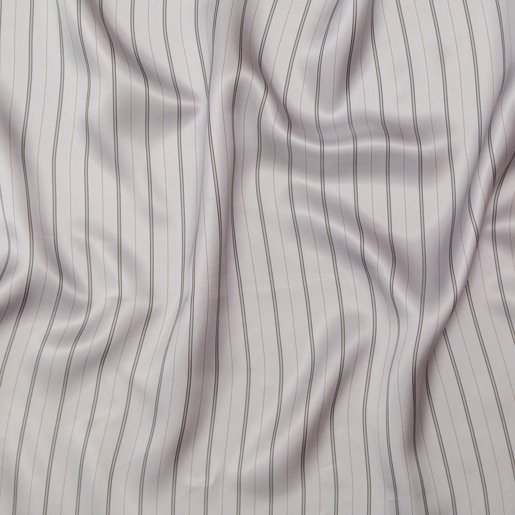 Bemberg Lining - Light Gray and Black Stripes