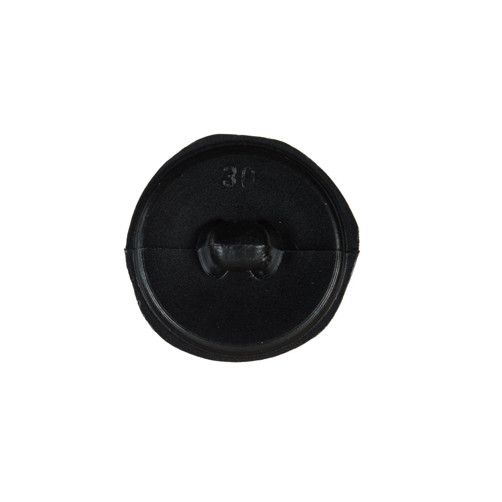 Black Leather Shank Back Button - 32L/20mm